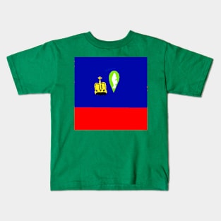 Sporty Liechtenstein Design on Green Background Kids T-Shirt